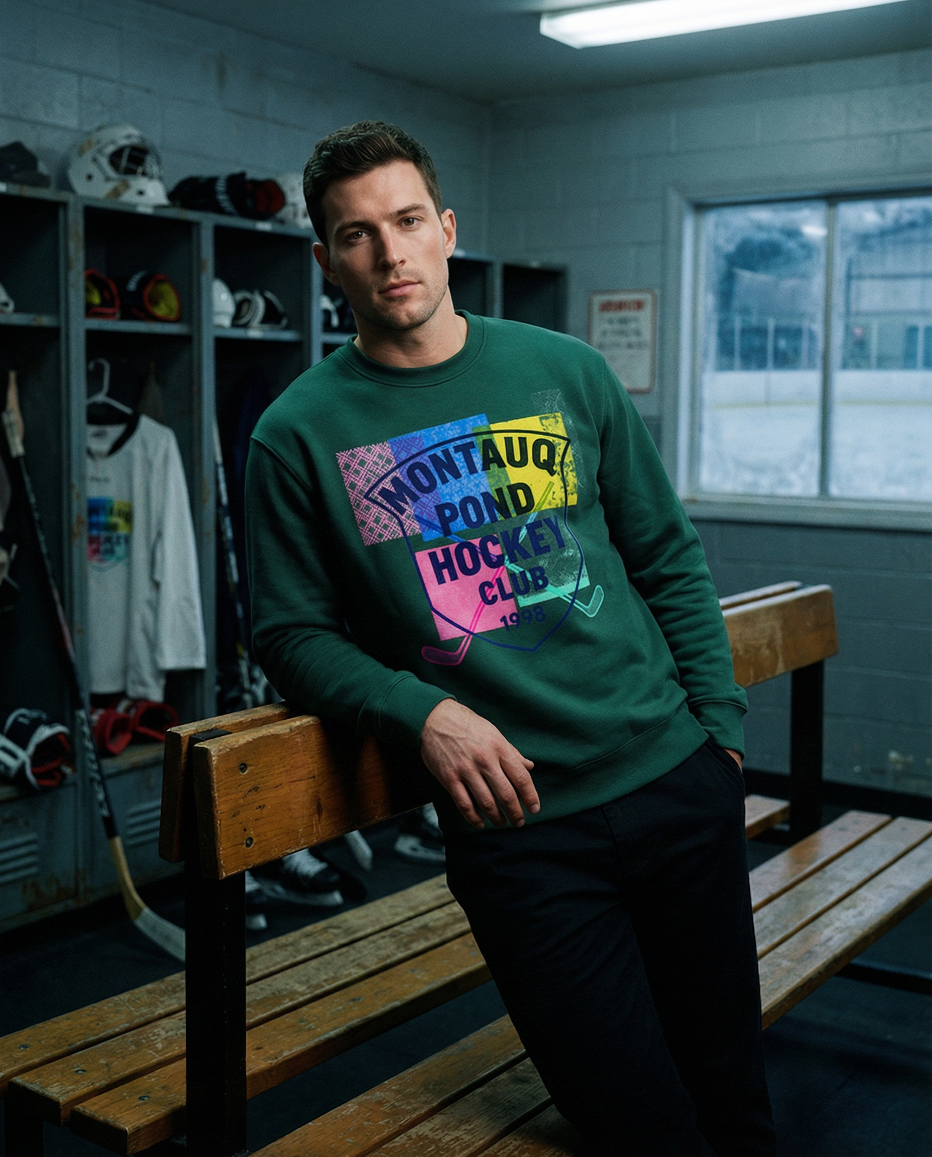1998 Montauq Pond Hockey Club Heavyweight Crewneck Sweatshirt