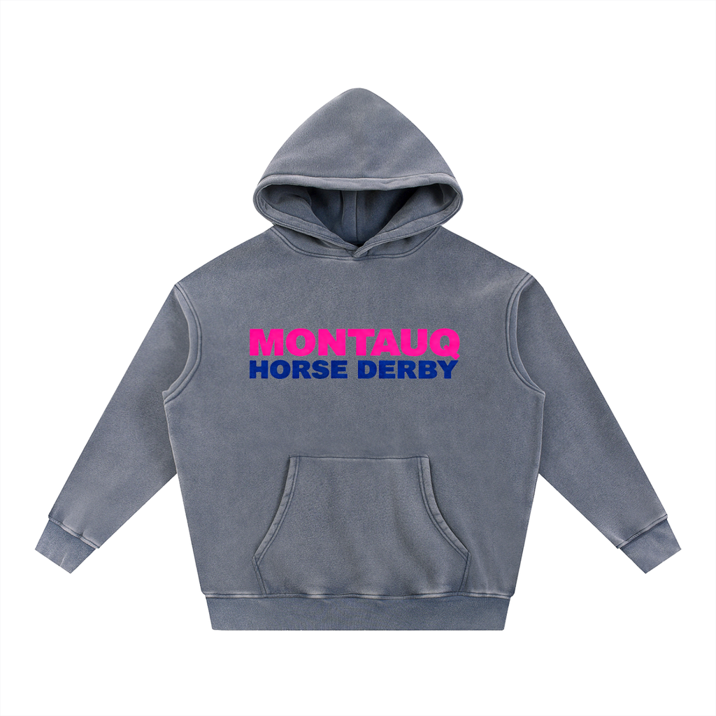 Montauq Horse Derby 1994 Snow Wash Fleece Oversize Hoodie