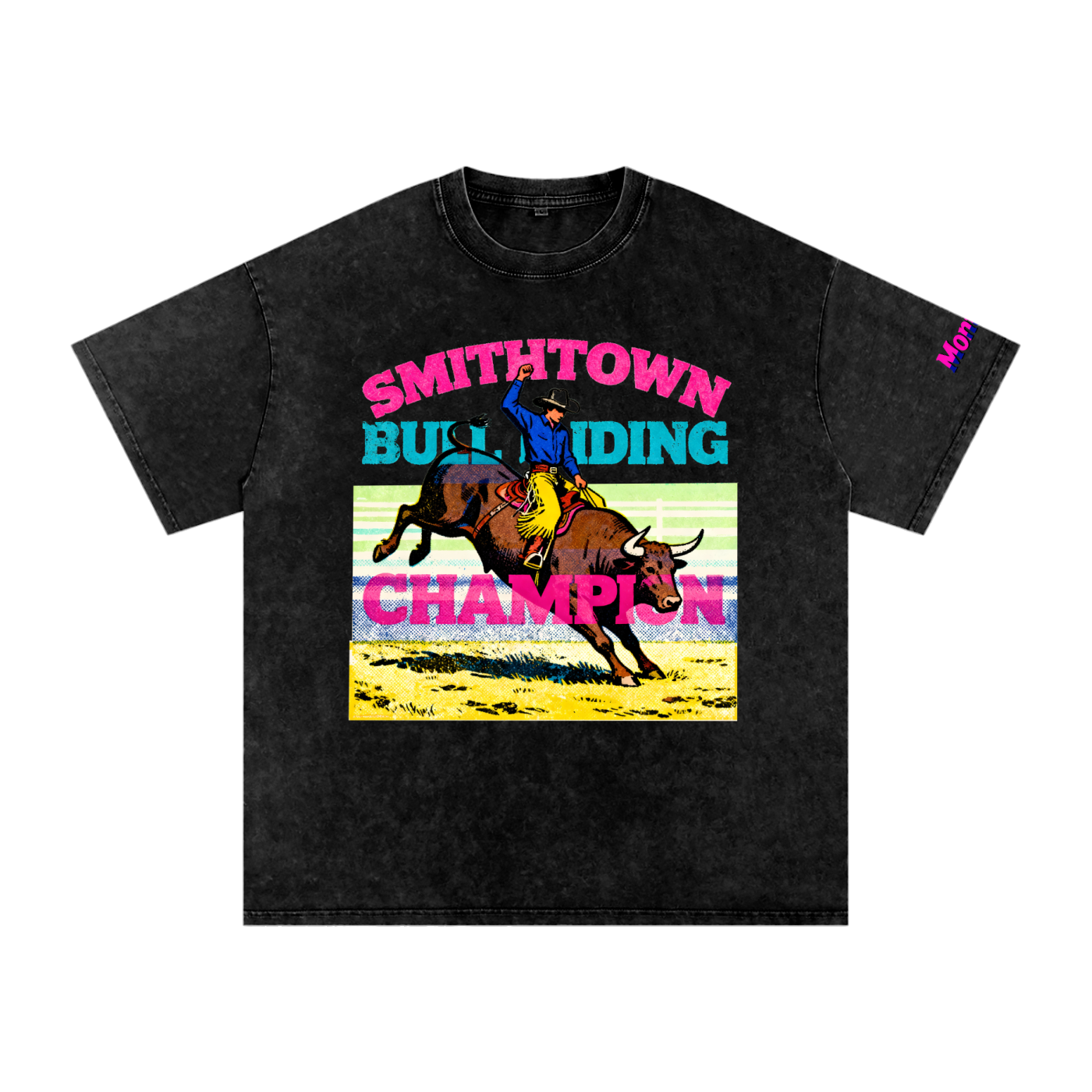 Smithtown Bull Riding Champion Washed Oversized Cotton T-Shirt