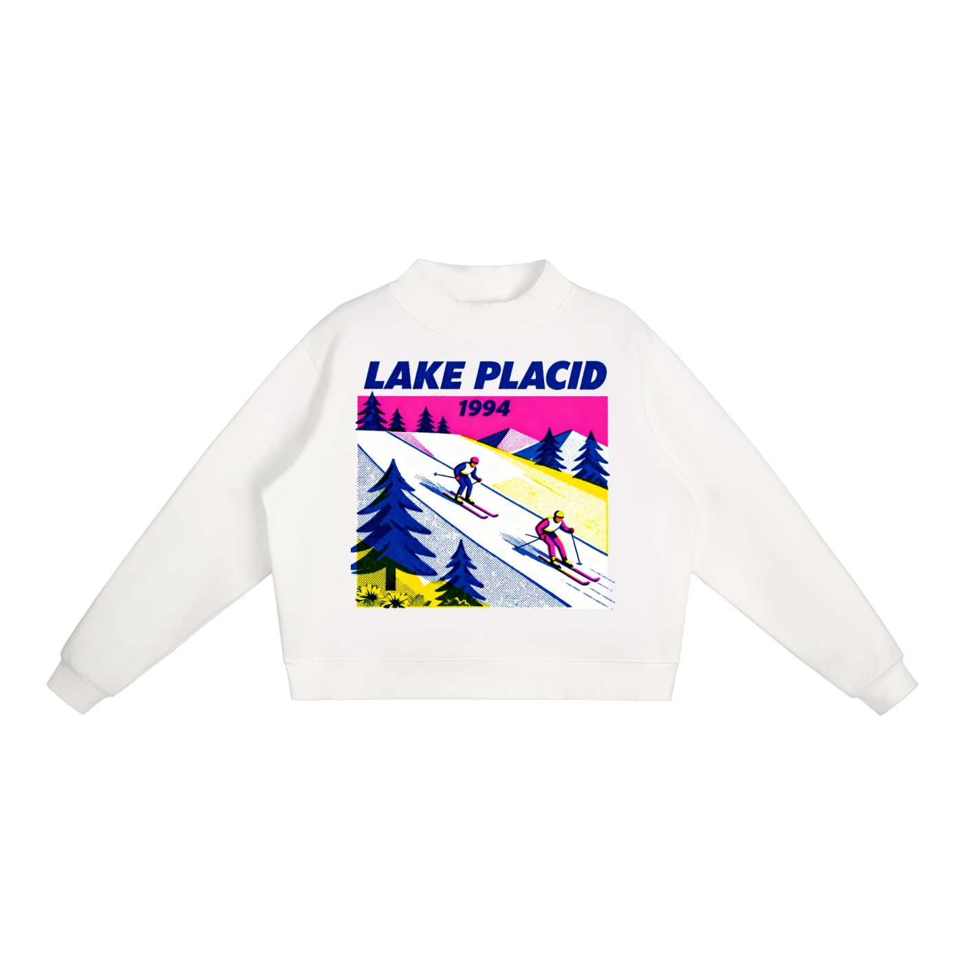1994 Lake Placid Women's Fleece Mock-Neck Crew Sweatshirt