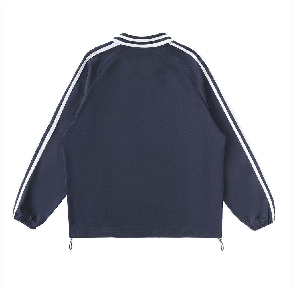 1999 East End Polo R8 Contrast Striped Lapel Collar Sweatshirt