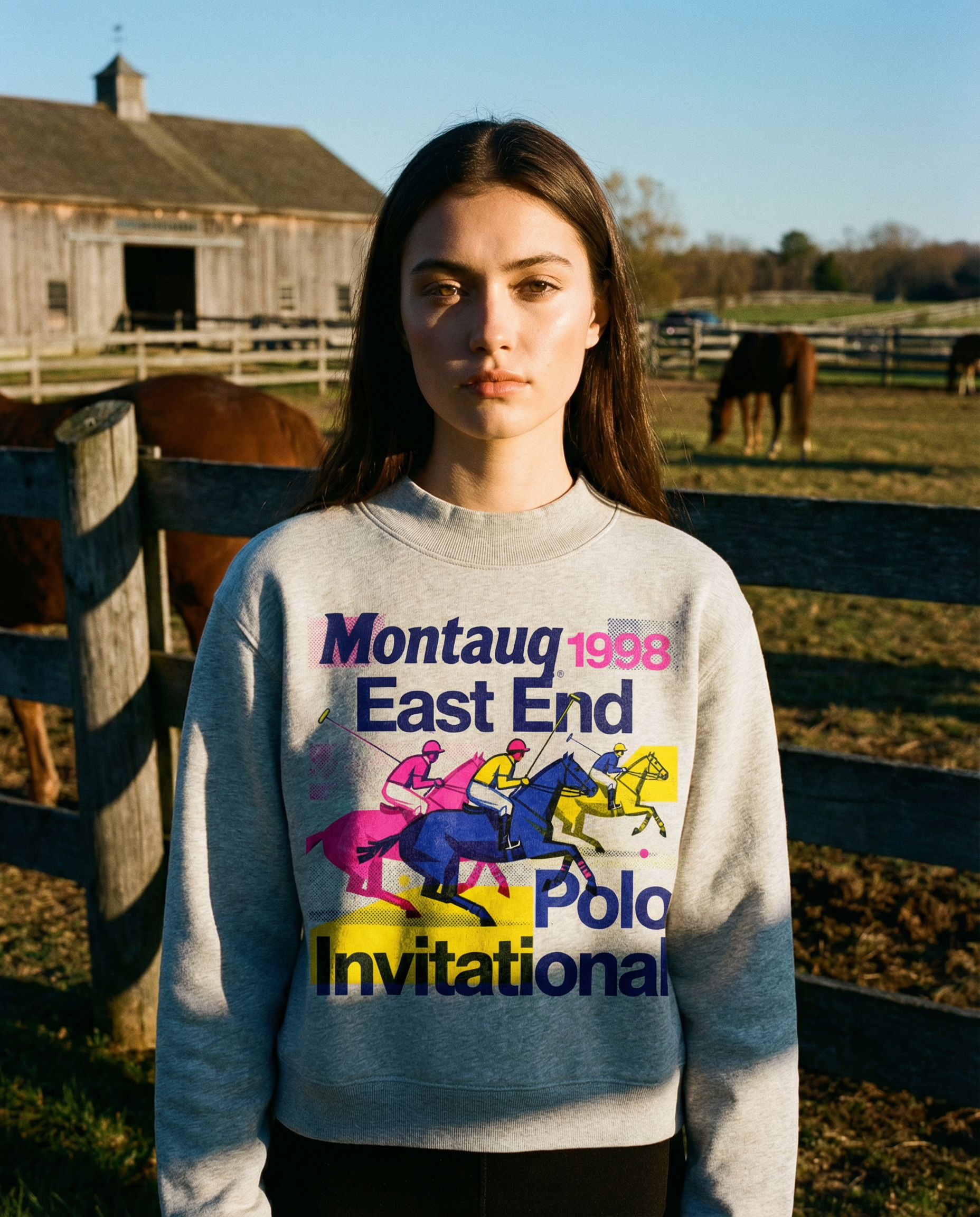 1998 Vintage Polo Invitational W2 Women's Mock-Neck Crew Sweatshirt